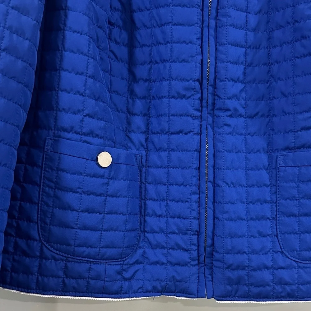 Chico's Vibrant Blue Quilted Puffer Jacket size 1 medium